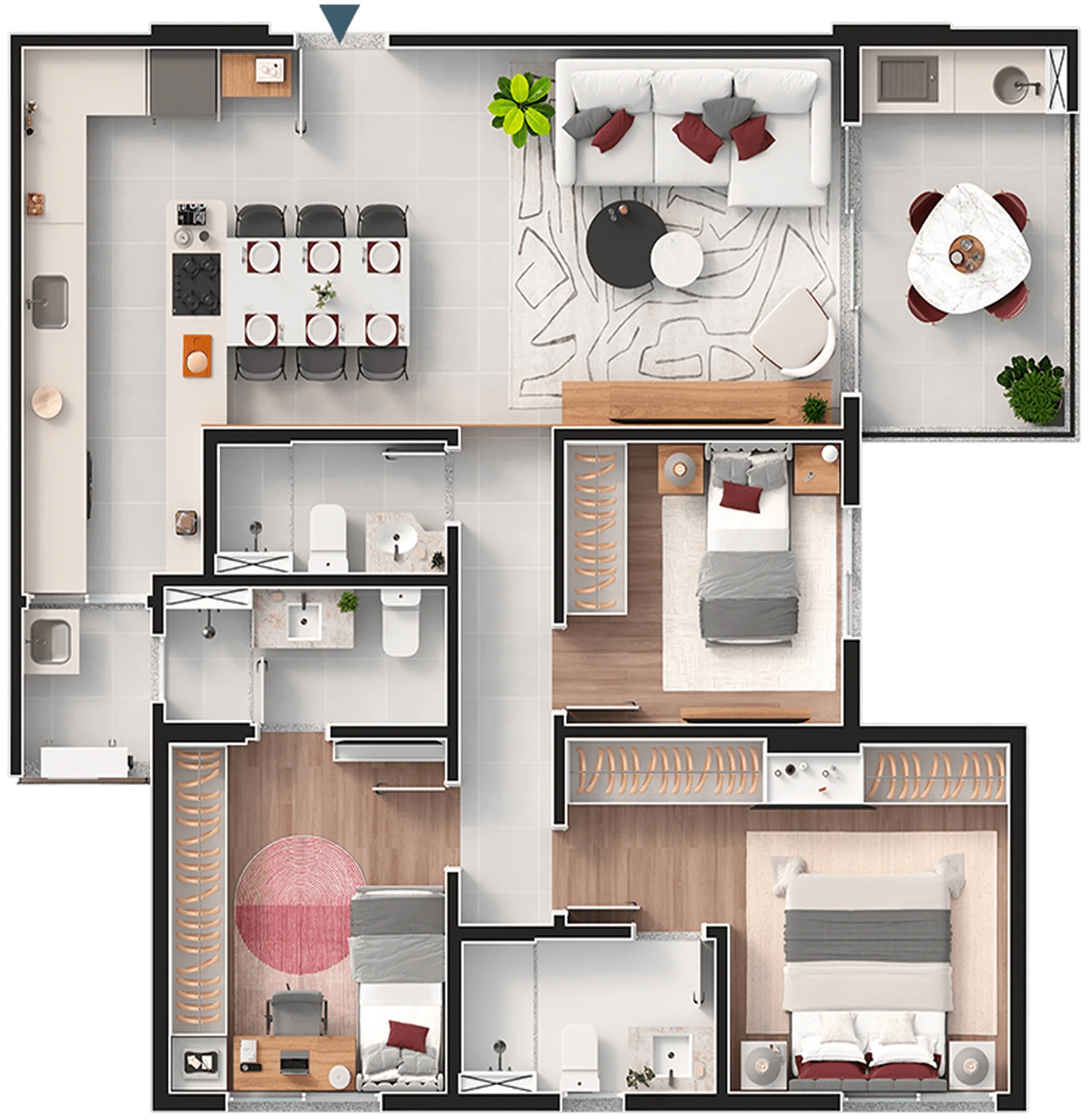 Apartamento 93m² - 93m²