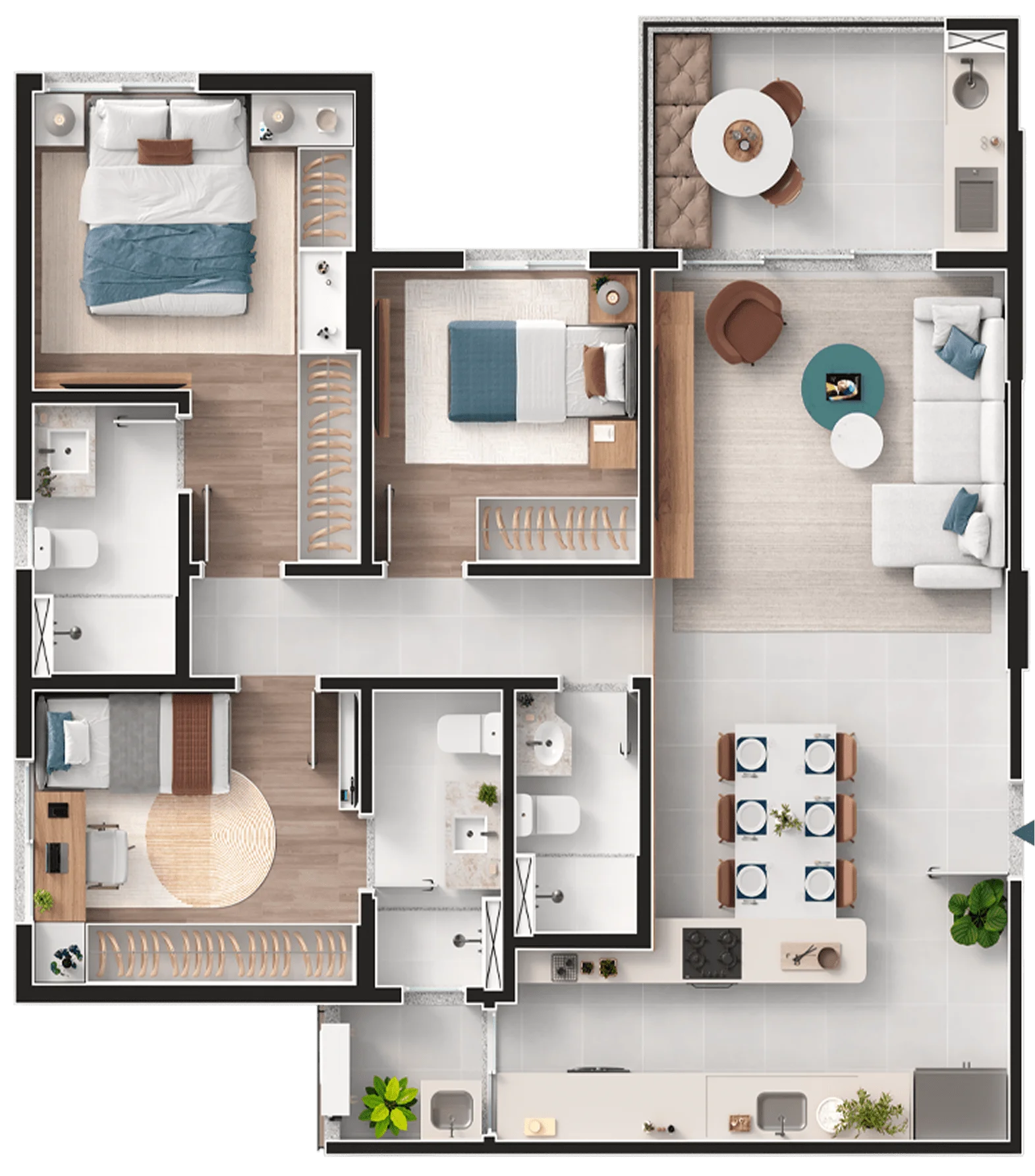 Apartamento 93m² - 93m²