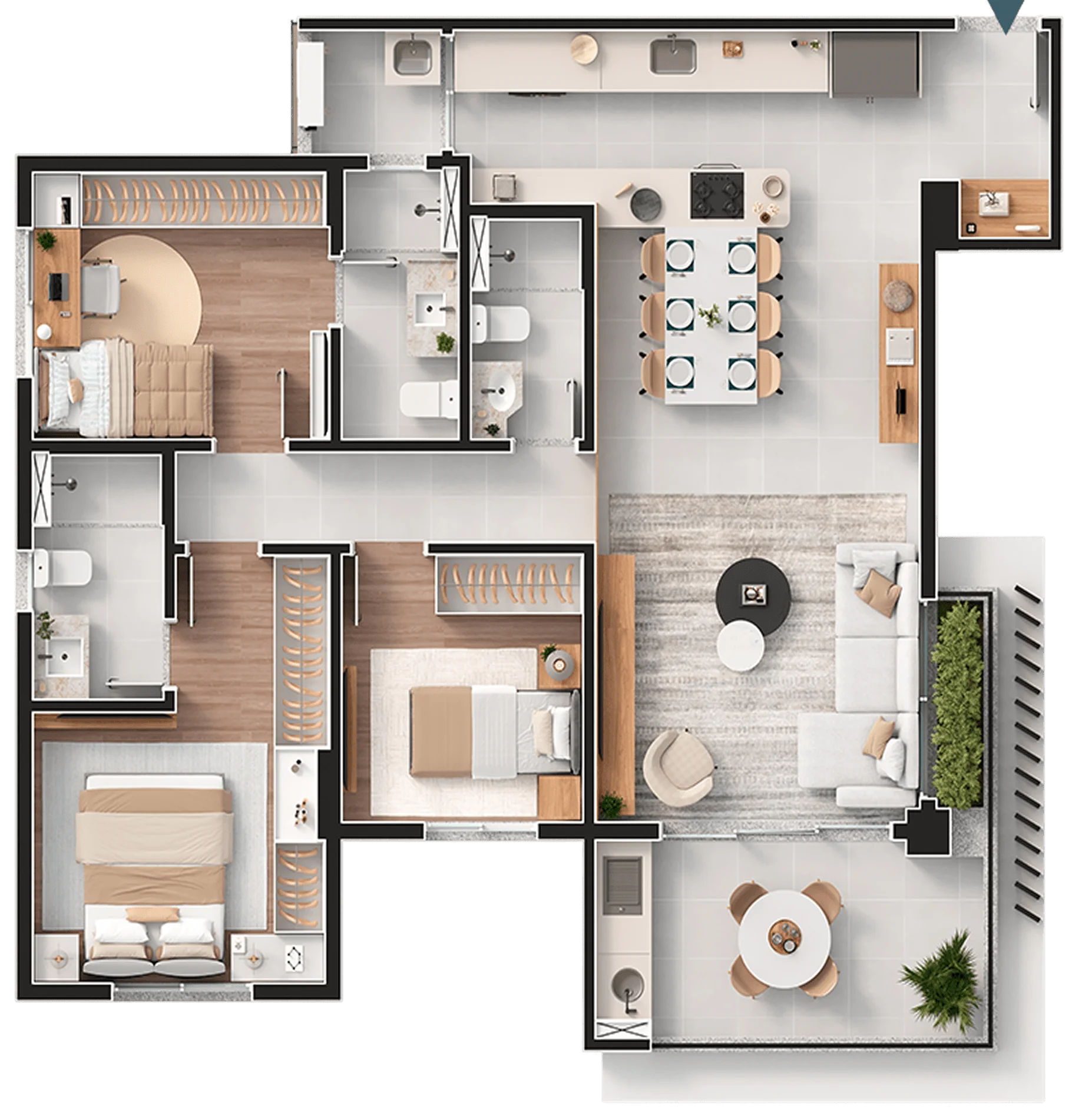 Apartamento 99m² - 99m²