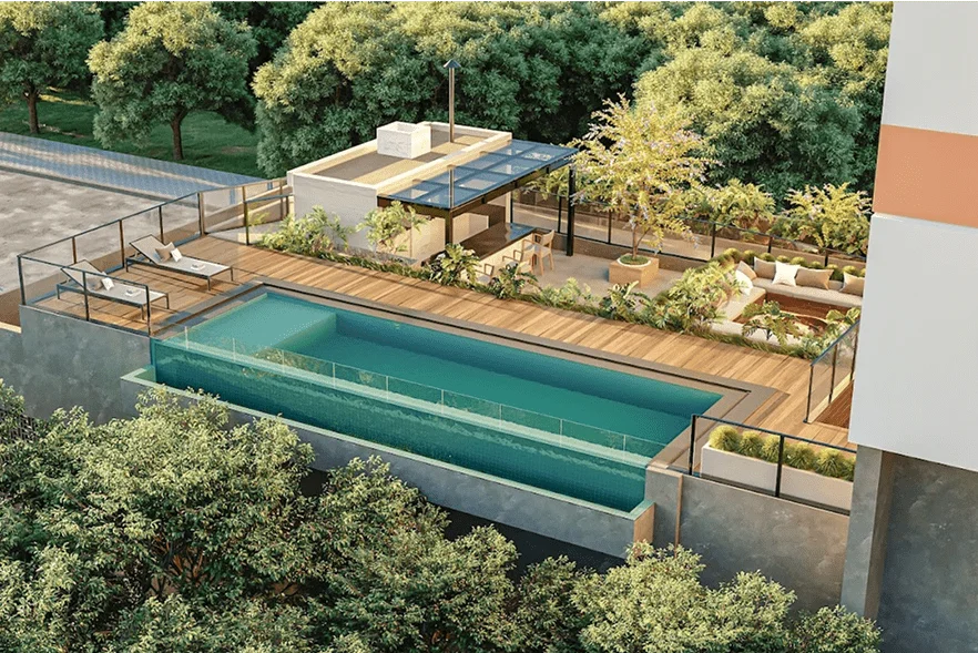 Piscina, playground, academia e espaços para relaxar, tudo pronto para você aproveitar com conforto e segurança no coração do Campolim.