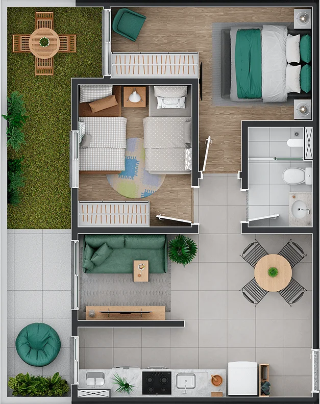 Apartamento Garden - 43m²